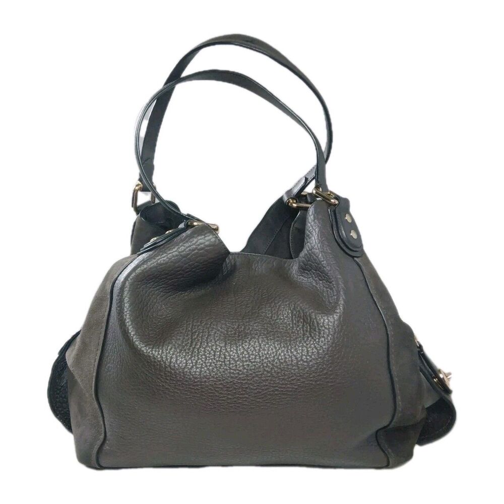 Coach Eddie Shoulder Bag 42 Buffalo Embossed Leather & Suede Brown Style #20334